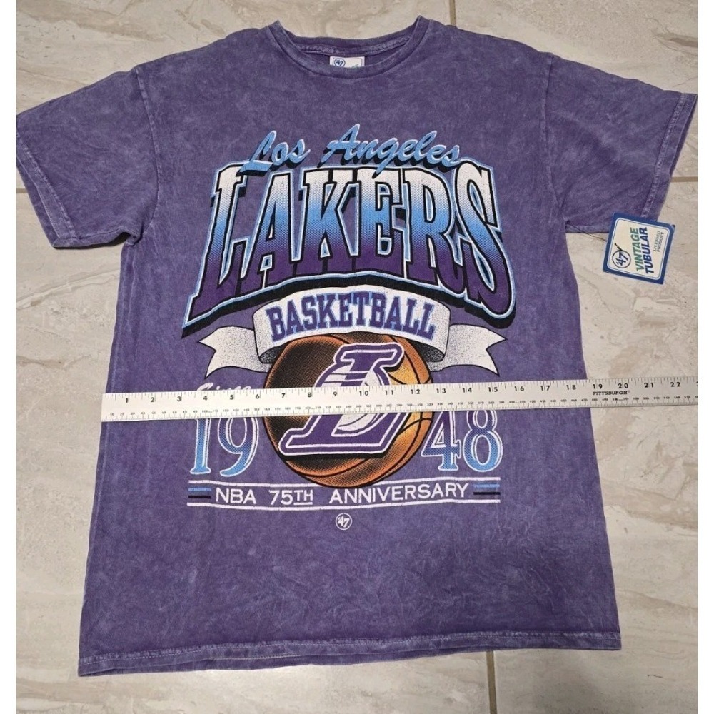 47 Brand Vintage Tubular Los Angeles Lakers T-Shirt Mens LargePurple NWT NBA - Picture 7 of 8